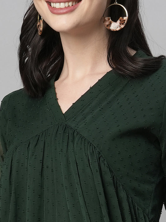 Chiffon Self Design Flared Kurta