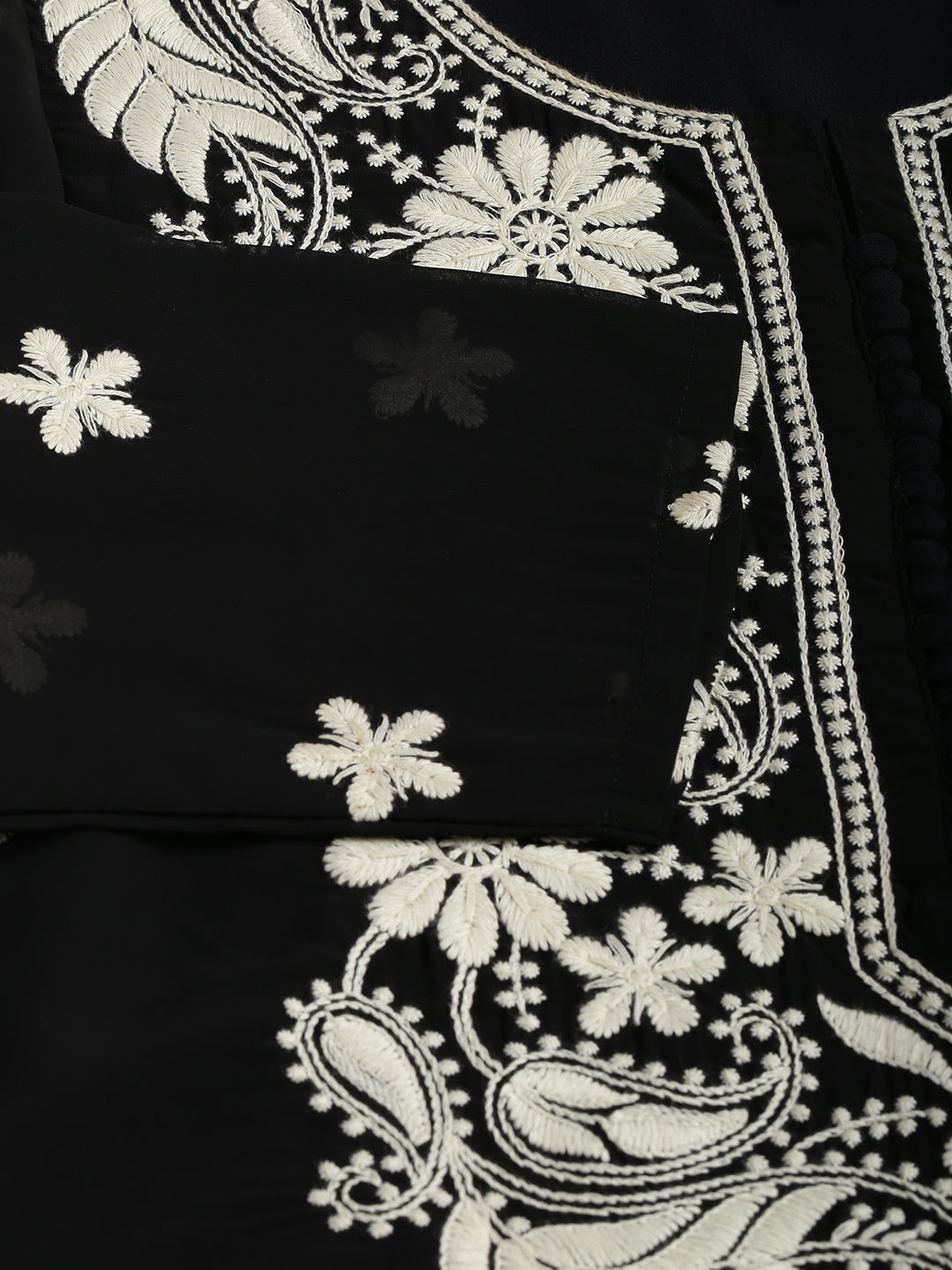 RATAN Women's Georgette Straight Lucknowi Chikankari Ethinic Wear Kurta