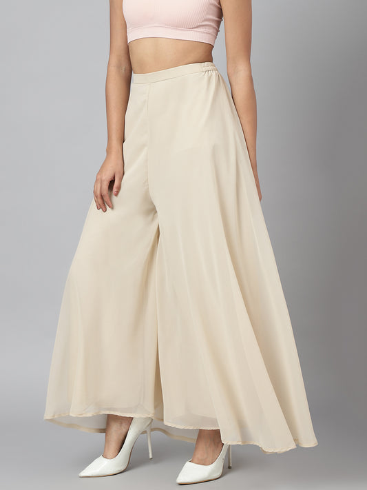 Women’s Freesize Georgette Flared Sharara Palazzo Pant with Lining