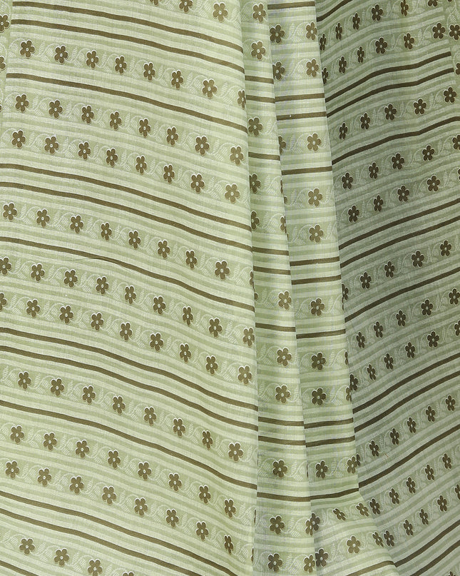 Pure Cotton Printed+Embroidery Mul Mul Saree for Women