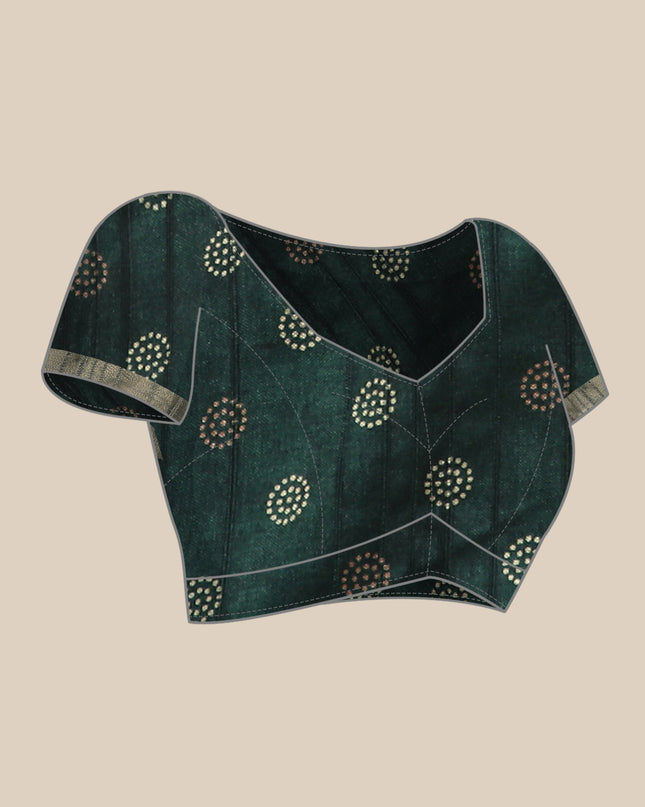 Printed Art Silk Saree with Unstitched Blouse Piece