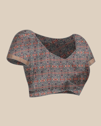 Printed Art Silk Saree with Unstitched Blouse Piece