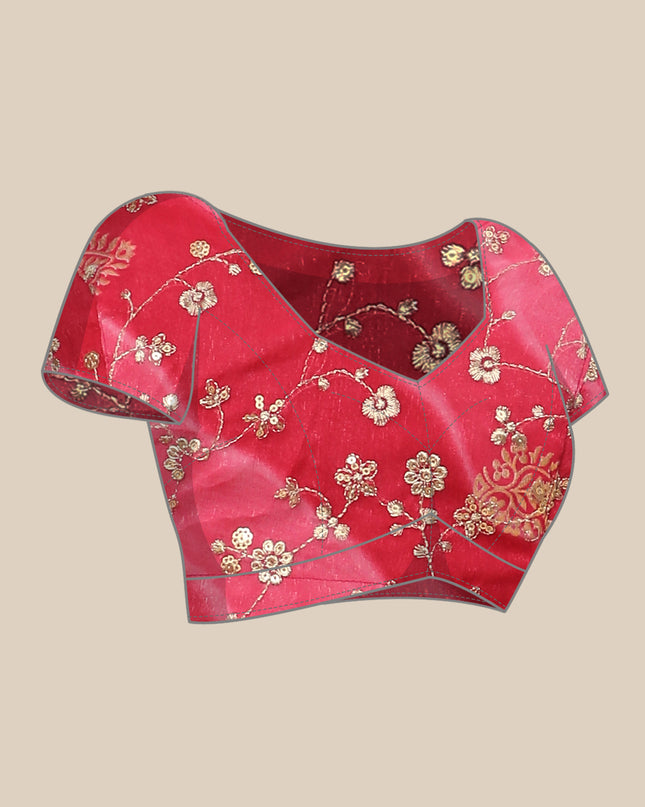 Shimmer Georgette Leheriya Printed Saree with Embroidered Blouse Piece
