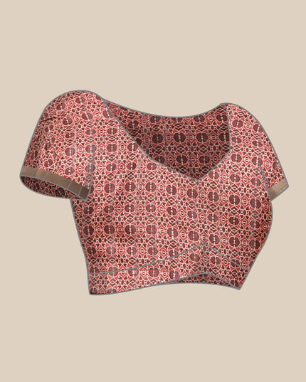 Printed Art Silk Saree with Unstitched Blouse Piece