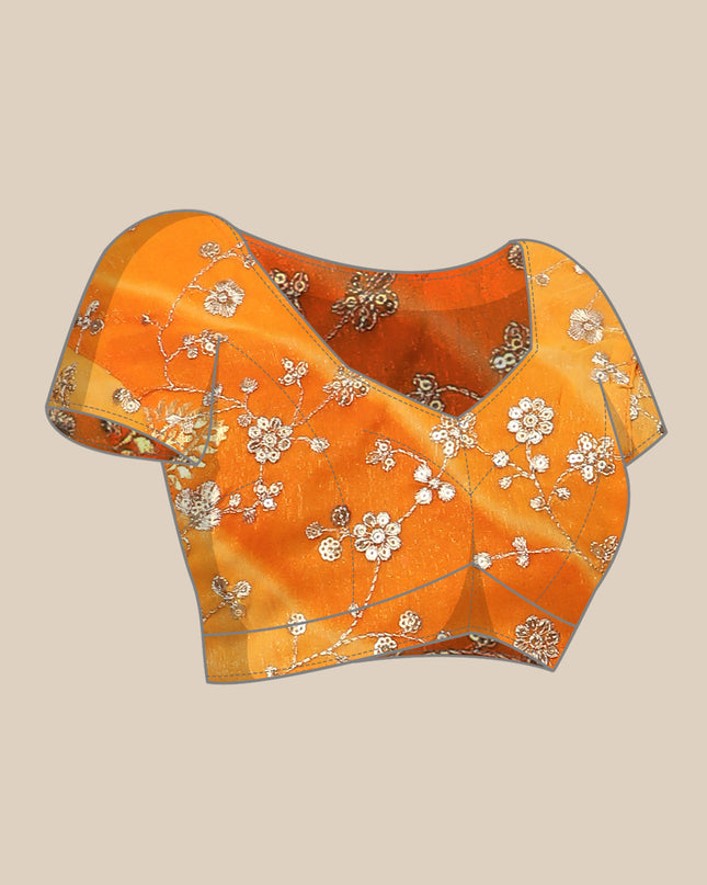 Shimmer Georgette Leheriya Printed Saree with Embroidered Blouse Piece