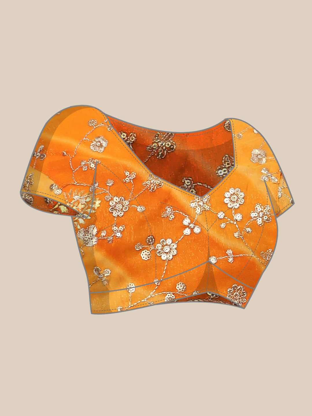 Shimmer Georgette Leheriya Printed Saree with Embroidered Blouse Piece
