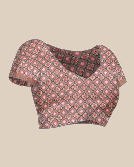 Printed Art Silk Saree with Unstitched Blouse Piece