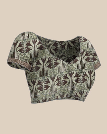 Printed Art Silk Saree with Unstitched Blouse Piece
