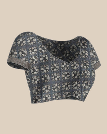 Printed Art Silk Saree with Unstitched Blouse Piece