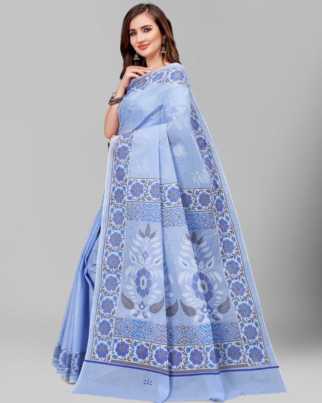 Pure Cotton Printed Mulmul Saree for Women with Blouse Piece