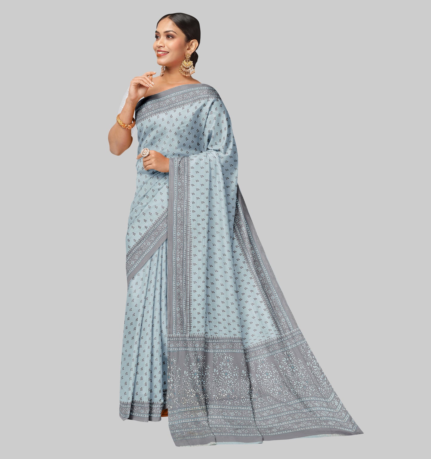 Pure Cotton Printed Mulmul Saree for Women without Blouse Piece