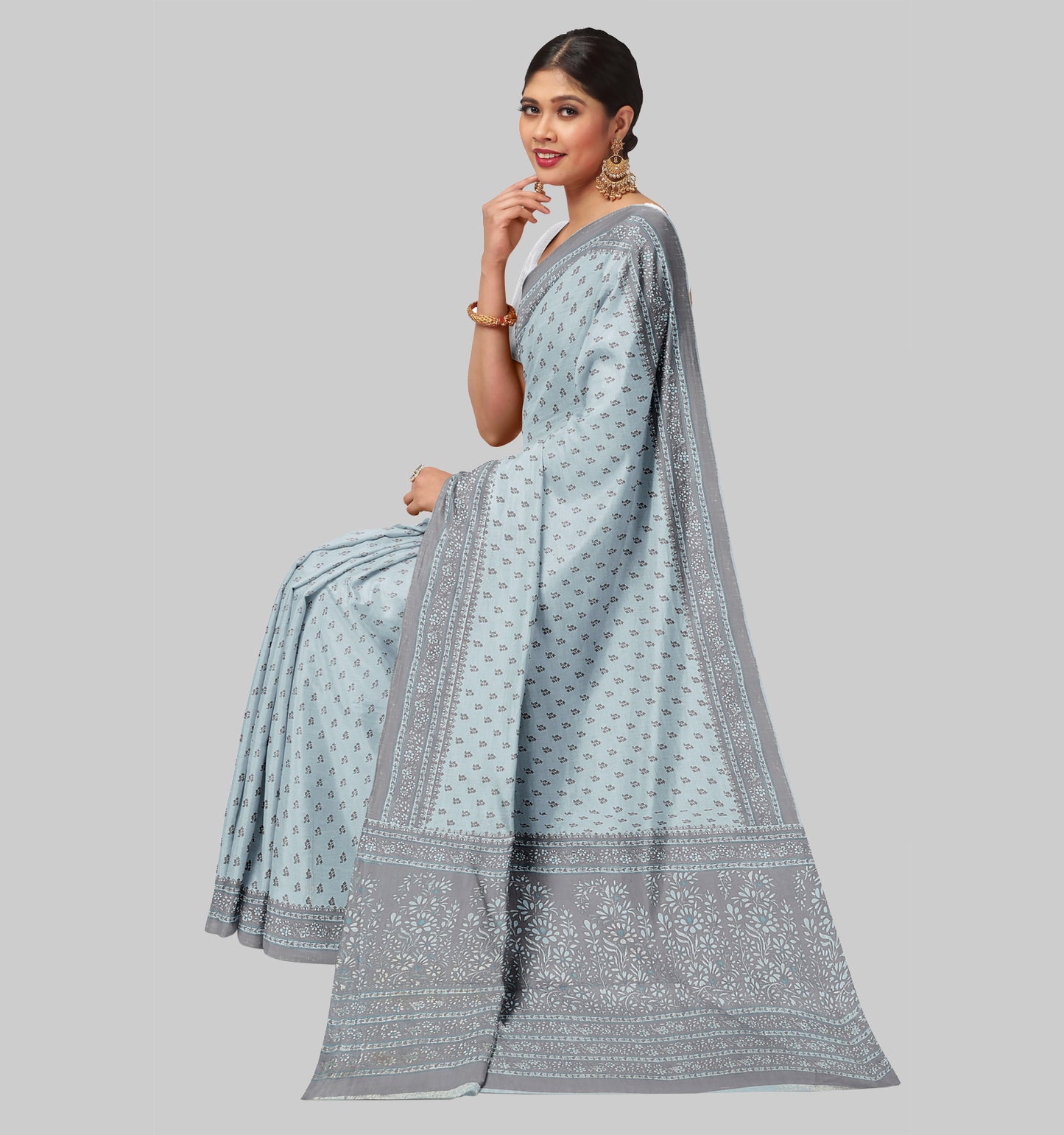 Pure Cotton Printed Mulmul Saree for Women without Blouse Piece
