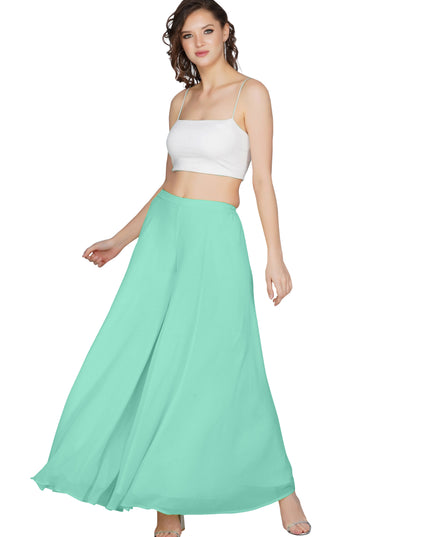 Women’s Freesize Georgette Flared Sharara Palazzo Pant with Lining