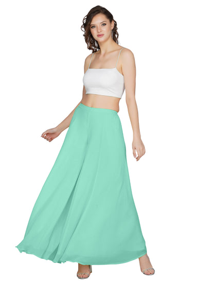 Women’s Freesize Georgette Flared Sharara Palazzo Pant with Lining