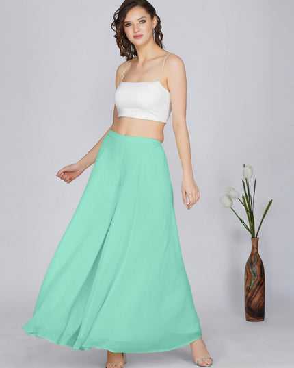 Women’s Freesize Georgette Flared Sharara Palazzo Pant with Lining