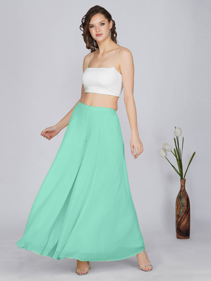 Women’s Freesize Georgette Flared Sharara Palazzo Pant with Lining