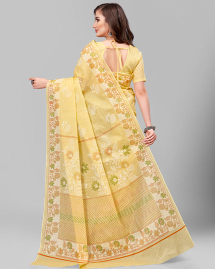 Pure Cotton Printed Mulmul Saree for Women with Blouse Piece