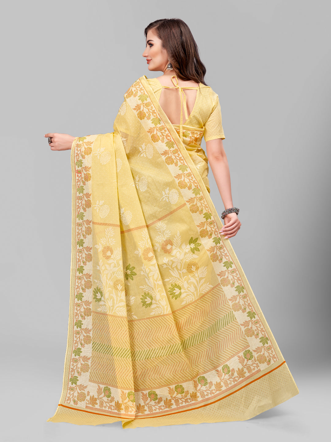 Pure Cotton Printed Mulmul Saree for Women with Blouse Piece