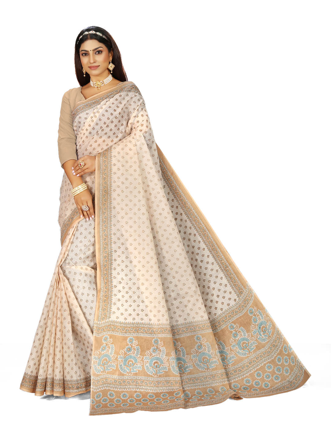 Pure Cotton Printed Mulmul Saree for Women without Blouse Piece