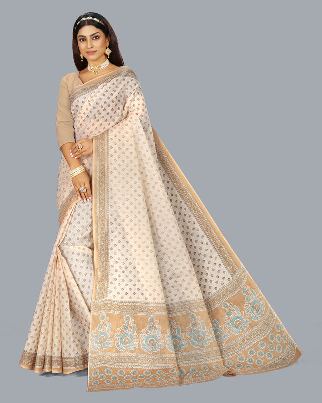 Pure Cotton Printed Mulmul Saree for Women without Blouse Piece