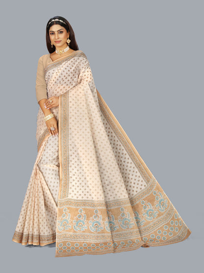 Pure Cotton Printed Mulmul Saree for Women without Blouse Piece