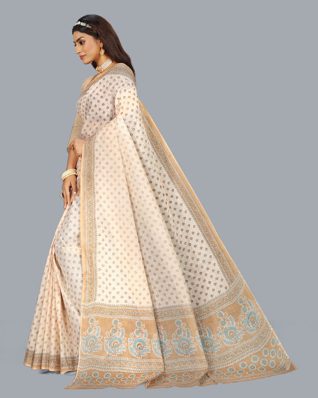 Pure Cotton Printed Mulmul Saree for Women without Blouse Piece