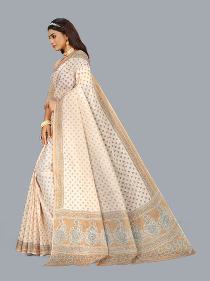 Pure Cotton Printed Mulmul Saree for Women without Blouse Piece