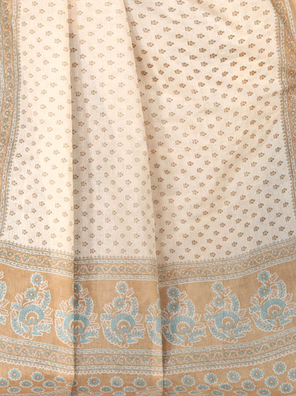 Pure Cotton Printed Mulmul Saree for Women without Blouse Piece