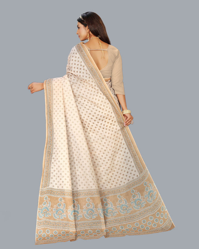 Pure Cotton Printed Mulmul Saree for Women without Blouse Piece