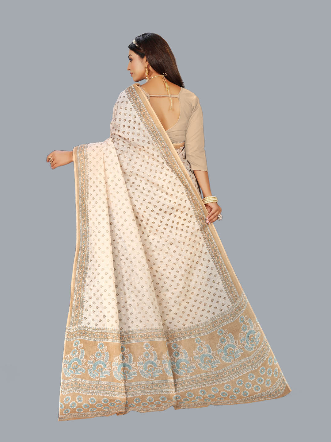 Pure Cotton Printed Mulmul Saree for Women without Blouse Piece