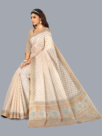 Pure Cotton Printed Mulmul Saree for Women without Blouse Piece