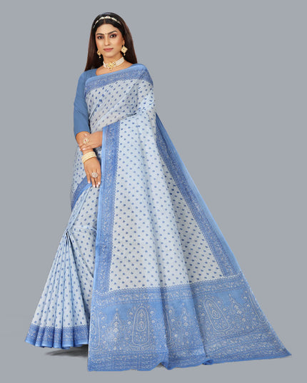 Pure Cotton Printed Mulmul Saree for Women without Blouse Piece