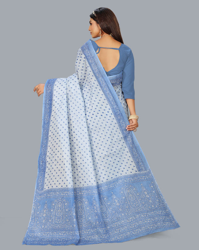 Pure Cotton Printed Mulmul Saree for Women without Blouse Piece