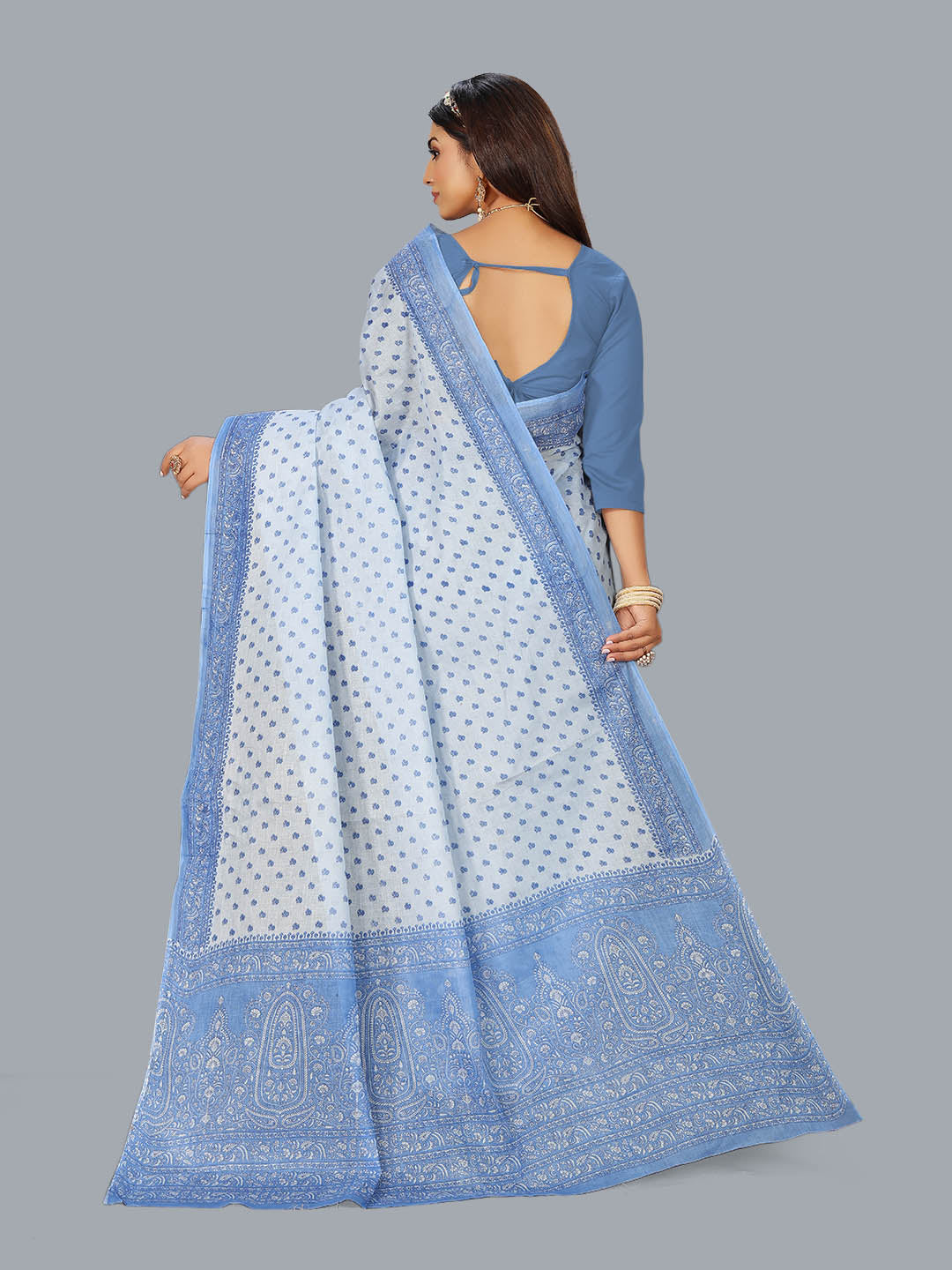 Pure Cotton Printed Mulmul Saree for Women without Blouse Piece