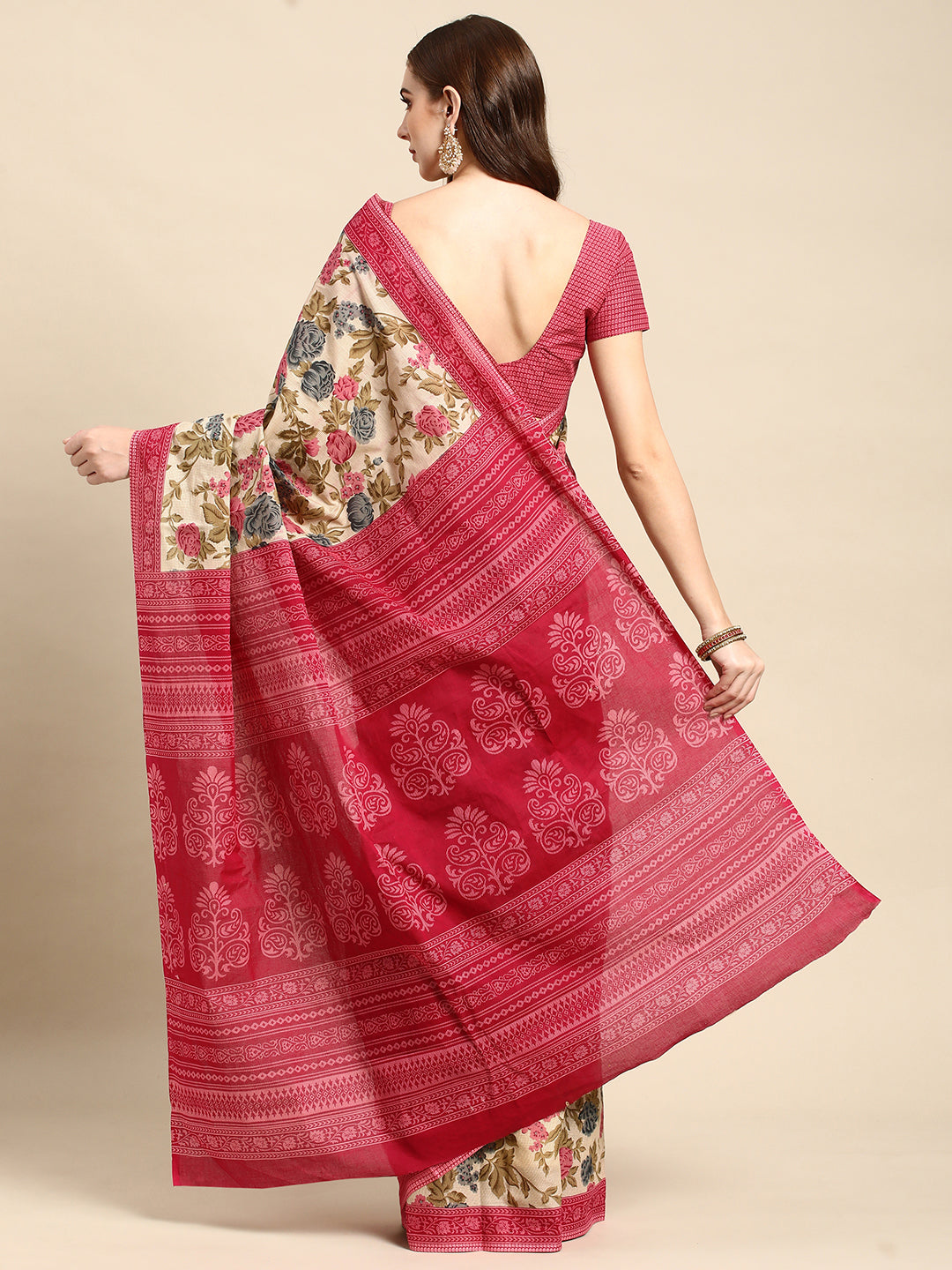 Pure Cotton Printed Mulmul Saree for Women with Blouse Piece