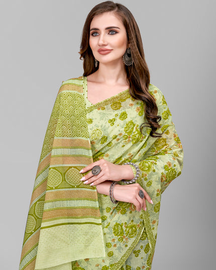 Pure Cotton Printed Mulmul Saree for Women with Blouse Piece