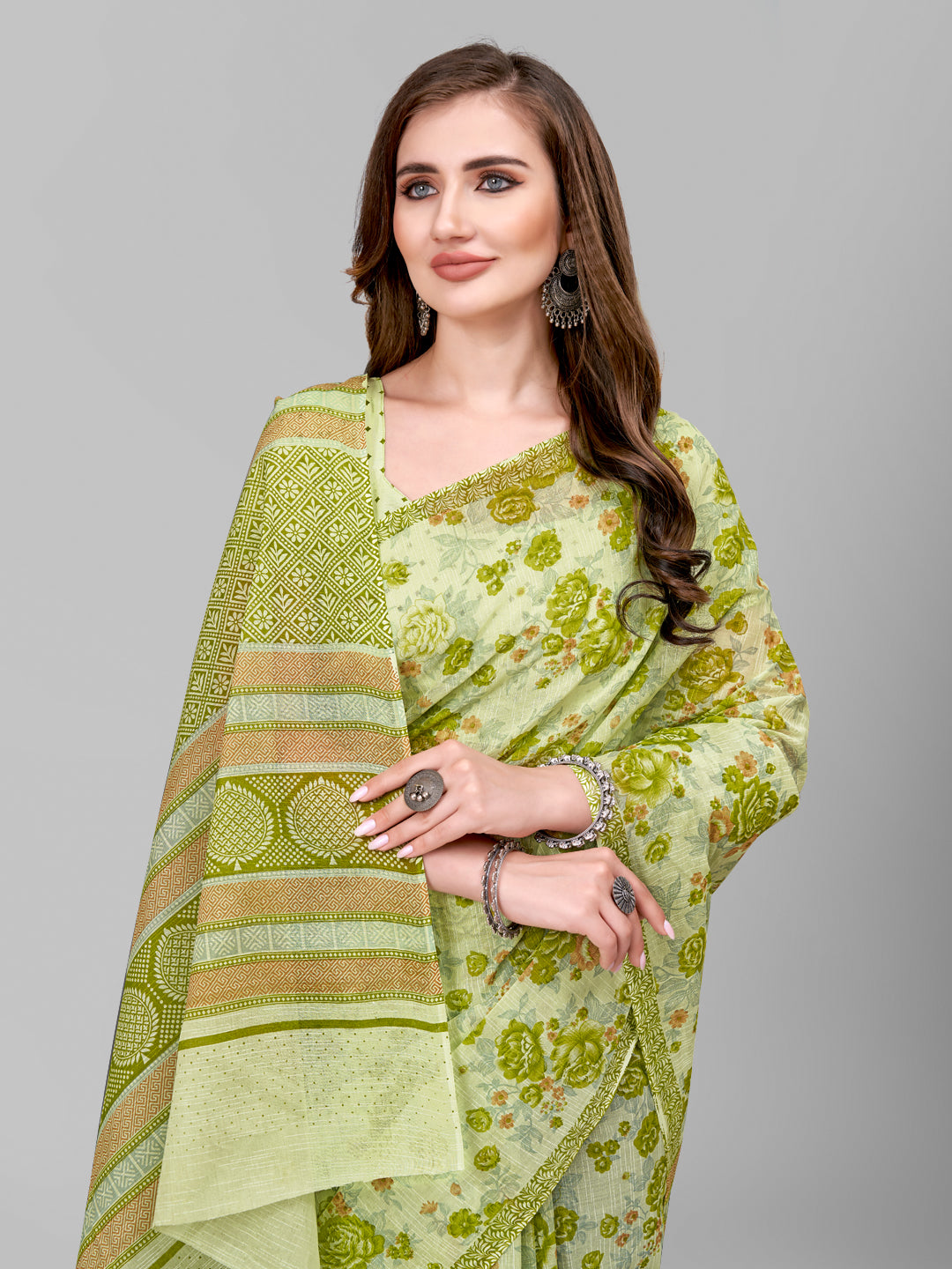 Pure Cotton Printed Mulmul Saree for Women with Blouse Piece