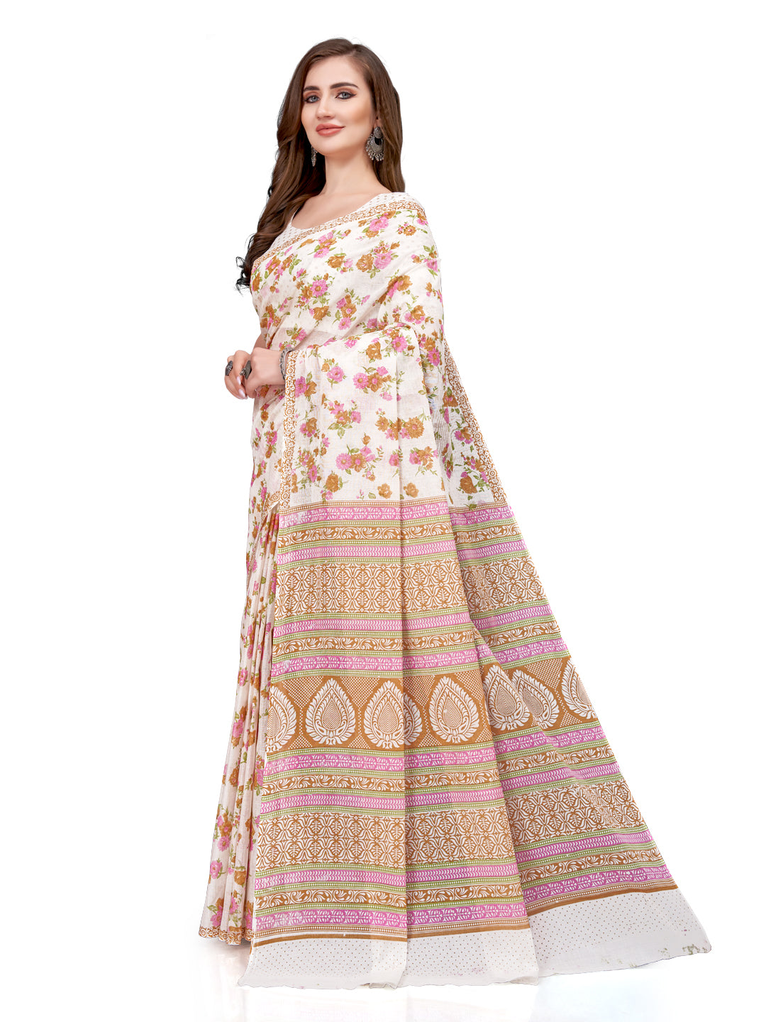 Pure Cotton Printed Mulmul Saree for Women with Blouse Piece