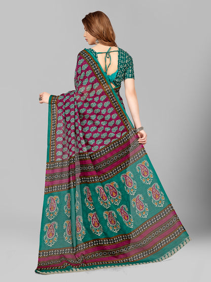 Pure Cotton Printed Mulmul Saree for Women with Blouse Piece