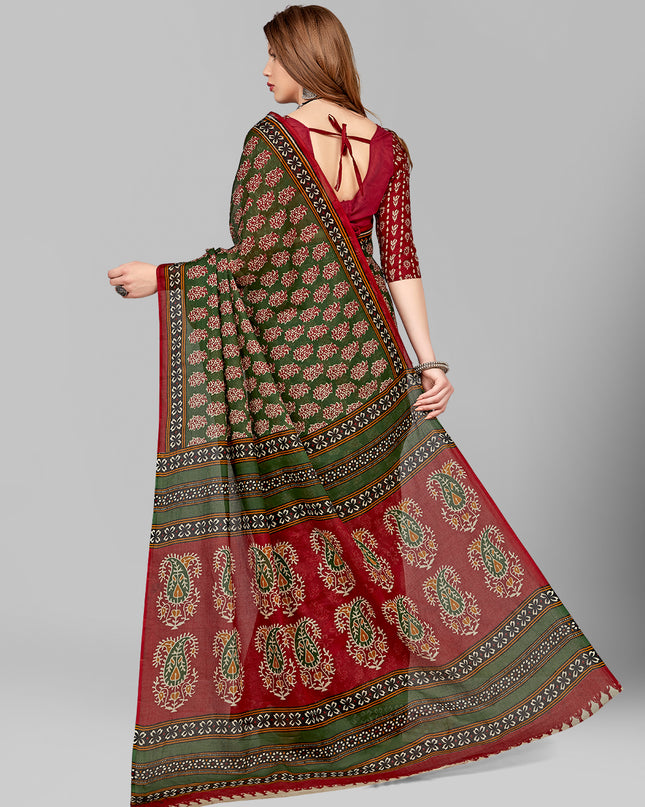 Pure Cotton Printed Mulmul Saree for Women with Blouse Piece