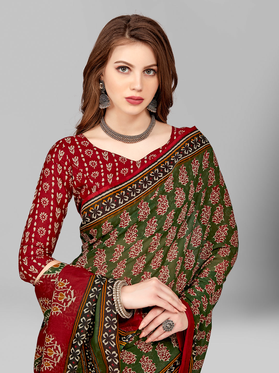 Pure Cotton Printed Mulmul Saree for Women with Blouse Piece