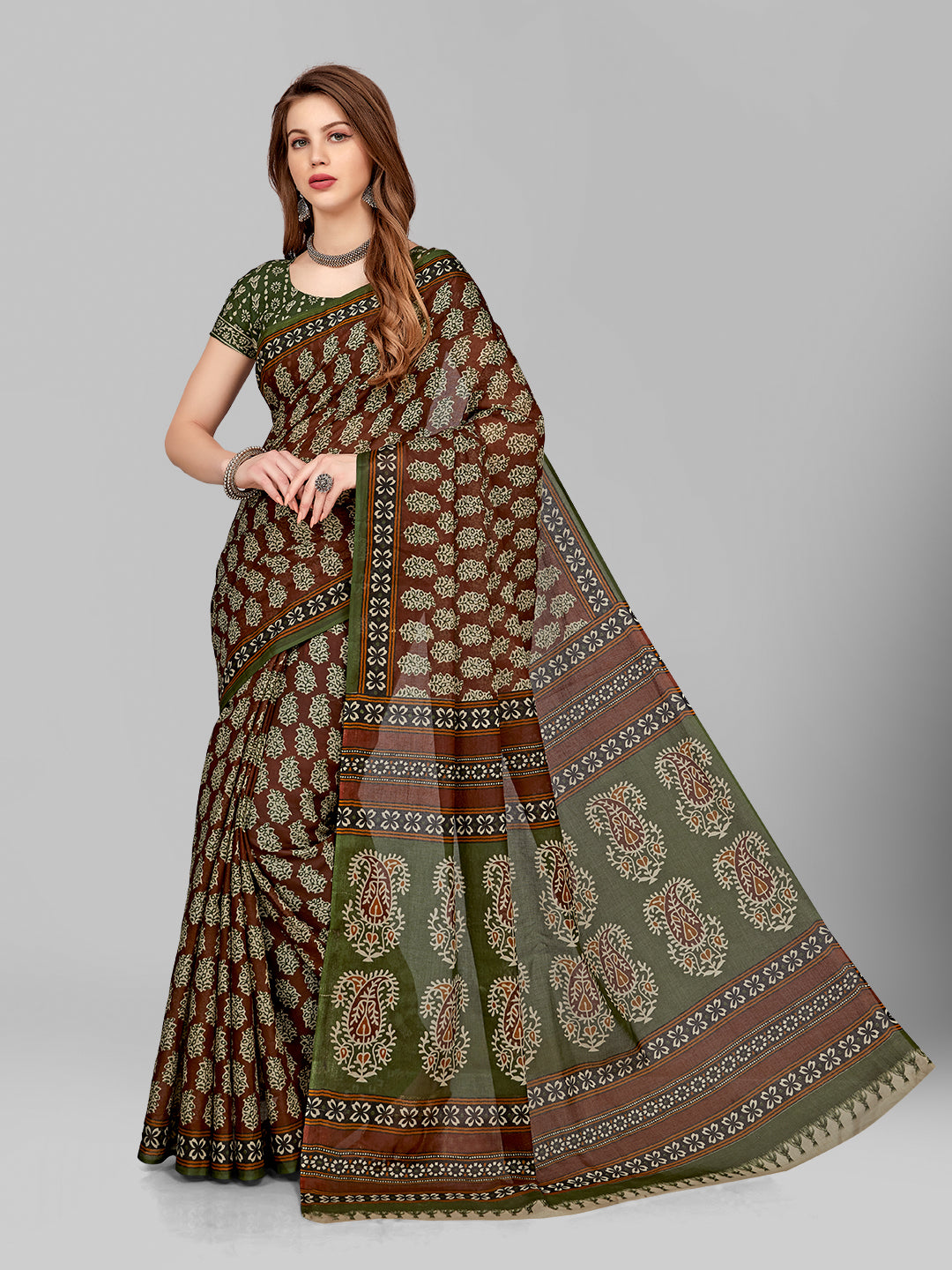 Pure Cotton Printed Mulmul Saree for Women with Blouse Piece