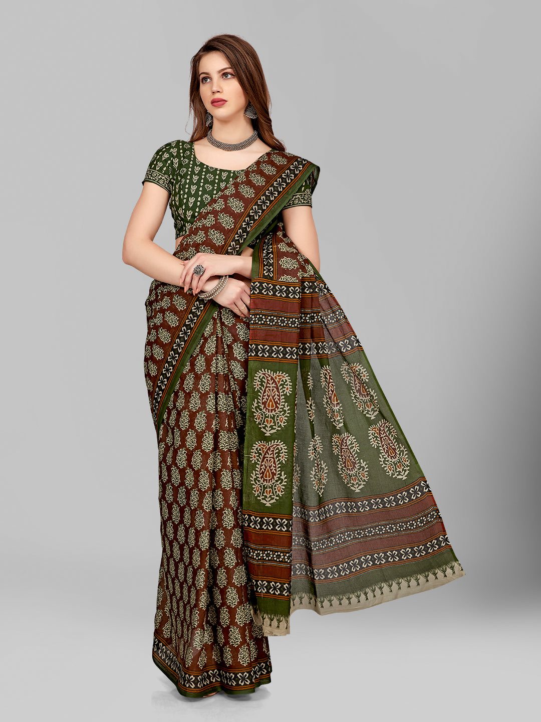 Pure Cotton Printed Mulmul Saree for Women with Blouse Piece