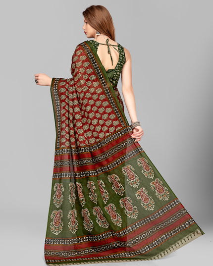 Pure Cotton Printed Mulmul Saree for Women with Blouse Piece