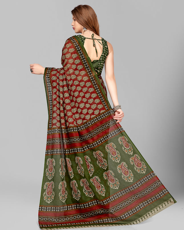 Pure Cotton Printed Mulmul Saree for Women with Blouse Piece