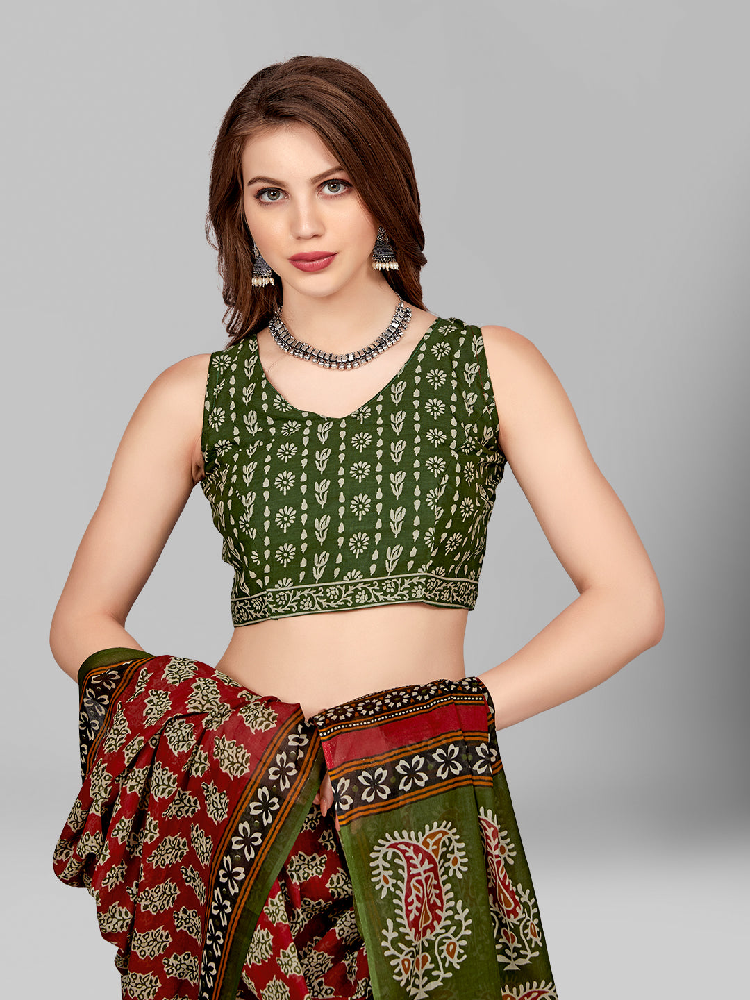 Pure Cotton Printed Mulmul Saree for Women with Blouse Piece