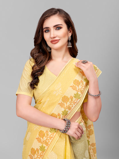 Pure Cotton Printed Mulmul Saree for Women with Blouse Piece