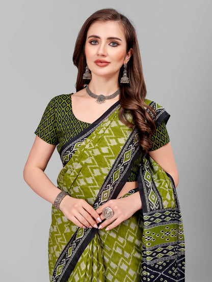 Pure Cotton Printed Mulmul Saree for Women with Blouse Piece