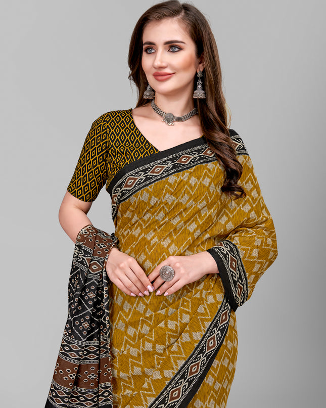 Pure Cotton Printed Mulmul Saree for Women with Blouse Piece