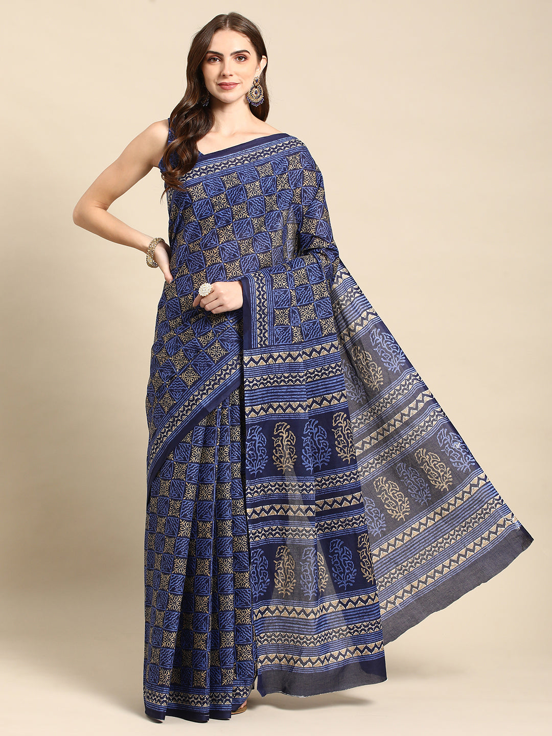 Pure Cotton Printed Mulmul Saree for Women with Blouse Piece